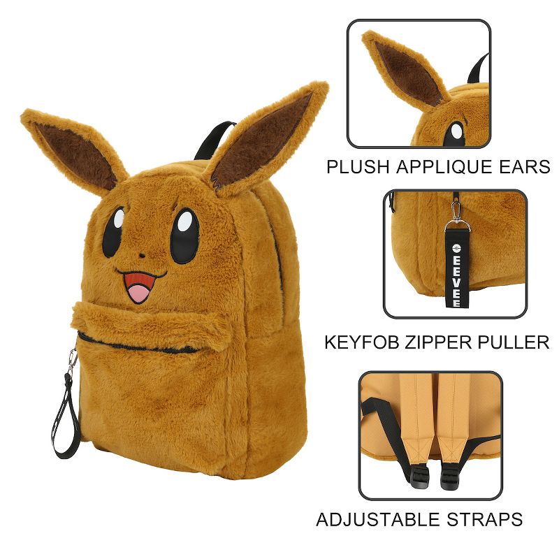 Pokemon Plush Eevee 16" Backpack with Chunk Webbing Puller, 4 of 7