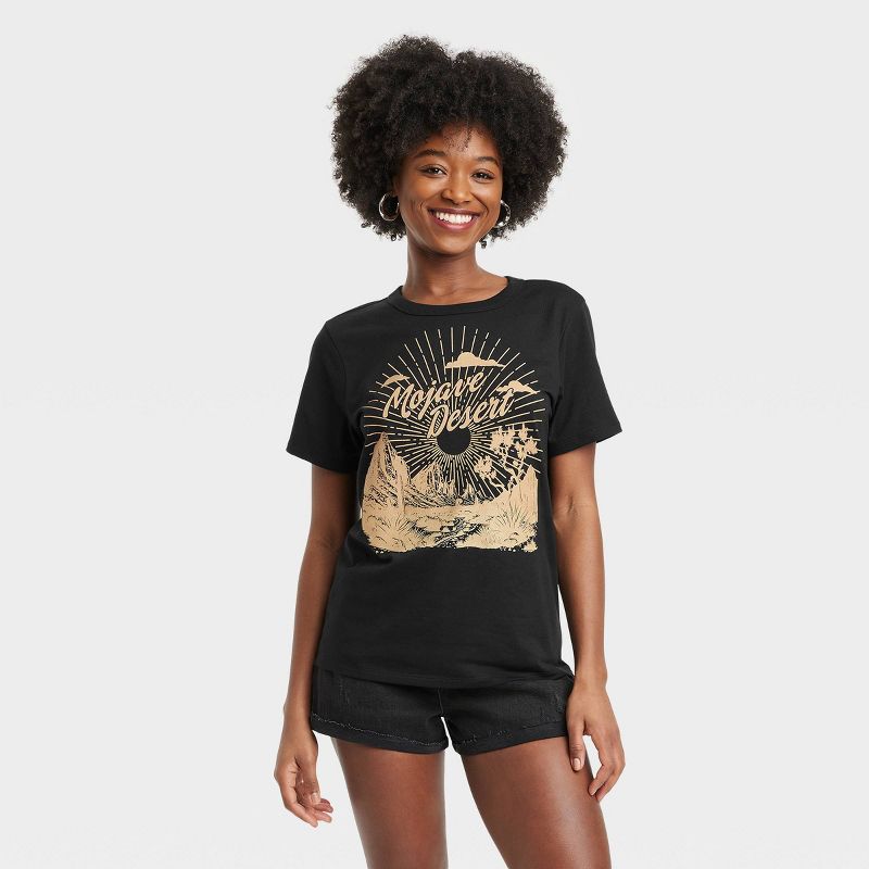 Women's Mojave Desert Short Sleeve Graphic T-Shirt - Black, 1 of 6