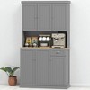Mshliw Kitchen Buffet Cabinet with Microwave Countertop, Drawer, Adjustable Shelves & Cupboard, Pantry Storage Hutch for Dining Room or Coffee Bar - 4 of 4
