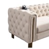 NicBex 84.25 Inch Velvet Tufted 2-Seat Sofa with 2 Throw Pillows for Living Room,Apartment,Bedroom - 4 of 4