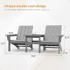ALAULM Adirondack Lounge Chair Sofa Set of 2 PCS,Outdoor Chairs,Double Seat Chair w/a Coffee Table,Widely Used for Patio, Lawn, Garden,Pool,Deck(Gray) - 3 of 4