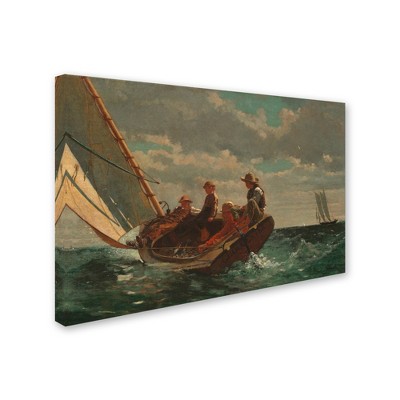 Trademark Fine Art -Winslow Homer 'Breezing Up (A Fair Wind) 1873-76' Canvas Art - 22''x32''