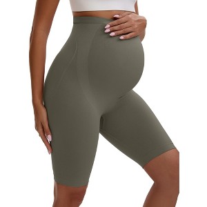 INSPIRE CHIC Women's High Waist Maternity Thigh Slimmers Belly Support Soft Pregnancy Butt Lifter Control Panties - 1 of 4