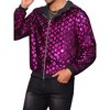 Lars Amadeus Men's Long Sleeves Shiny Metallic Sequins Argyle Printed Hooded Jacket - 2 of 4