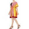 LA LEELA Women's Summer Front Open Vacation Beachwear Mini Bathing Suit Soft Beach Holiday Swimwear Coverups Duster Cardigan 2X-3X Yellow, Abstract - 3 of 4