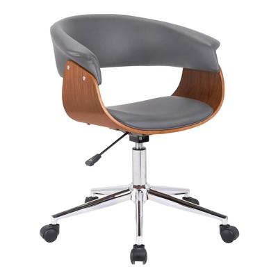 Mantua Mid-Century Office Chair Chrome/Gray - Armen Living