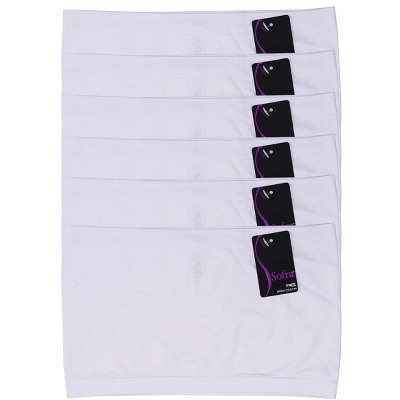 PACK OF 6 SOFRA WOMEN'S SEAMLESS NO PAD TUBE BRAS (BR0125STN_WHT) Multicolor One Size
