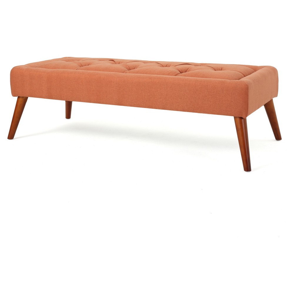 Photos - Pouffe / Bench Dilwyn Tufted Ottoman - Orange - Christopher Knight Home