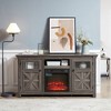 60" Modern Farmhouse TV Media Stand with 2 Doors Cabinet and 18" Electric Fireplace Insert, Large Barn-Style Entertainment Console for Living Room - 2 of 4