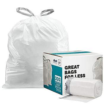 Plasticplace Trash Bags Compatible with simplehuman Code D, Blue, 5.2 Gallon   (200 Count)