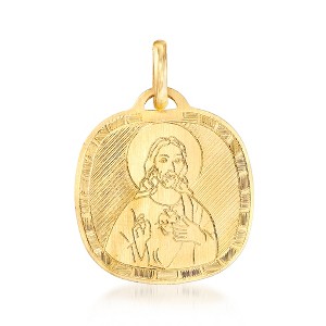 Ross-Simons Italian 18kt Yellow Gold Sacred Heart Pendant Size 0.75 - 1 of 2