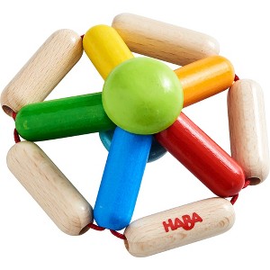 HABA Wooden Carousel Grasping Toy Baby Rattle and Teether, Sensory Toy for Babies 6-18 Months, German-Made Baby Gift & Teething Ring - 1 of 4
