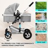 Kinder King Cozi 2 Convertible Baby Stroller, Folding High Landscape Infant Carriage, Adjustable Canopy, Diaper Bag, Anti-Shock - 3 of 4