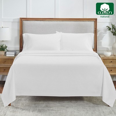 Bright White California King Organic Cotton Deep Pocket Sheet Set