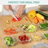 LunaLulinlk 8-Pack Glass Lunch Boxes, Food Storage Containers with Lids, Glass Lunch Boxes, Airtight Bento Boxes, Blue - 3 of 4