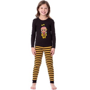 Cry Babies Magic Tears Bumblebee Unisex Child Tight Fit Sleep Pajama Set Black - 1 of 3