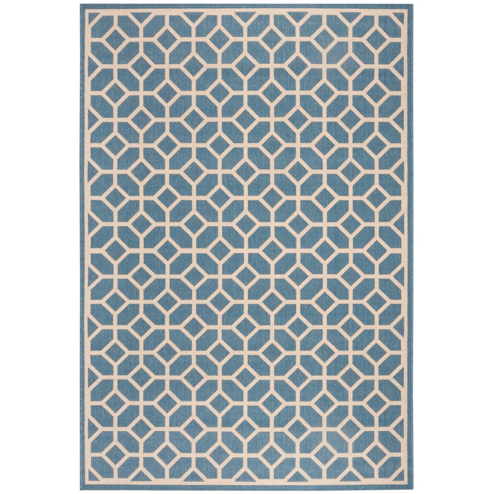 5'3inx7'6in Cassie Geometric Loomed Rug Blue/Cream - Safavieh