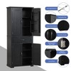 Tall Bathroom Storage Cabinet with Doors and Drawer, Adjustable Shelf, MDF Cabinet Organizer with Rack, Anti-Tip Device - 3 of 4