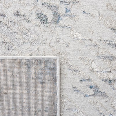 Bel Air Abstract Gray Synthetic Easy-Care Runner Rug - 2'2" x 9'