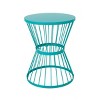 Round Metal Outdoor End Table, Modern Patio Side Table for Small Spaces on Balcony, Deck, or Porch-The Pop Home - 2 of 4