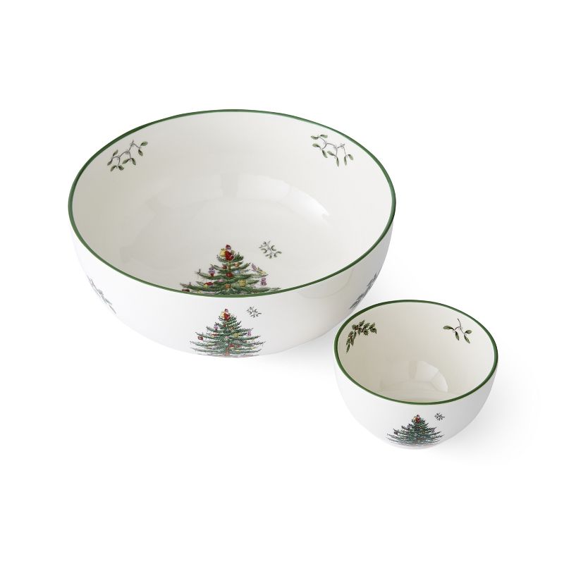 Spode Christmas Tree Tiered Porcelain Chip and Dip Serving Set, Festive 2-Piece Set for Holiday Entertaining and Serving Snacks, 3 of 6