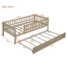 Twin/Full Size Wood Daybed with Trundle and Fence Guardrails - ModernLuxe - 3 of 4