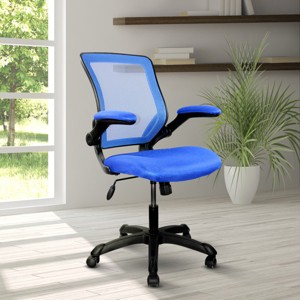 Office Chair with Mesh Back Flip-Up Arms and Tilt Tension Control for Home Office Workspace -3irtyhousy - 1 of 4