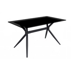 LeisureMod Elega Modern Dining Table Rectangular Tabletop and Durable Black Stainless Steel Base for Kitchen and Dining Room - 1 of 4