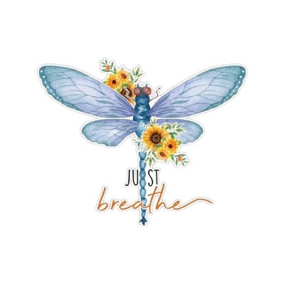 TruAIR Just Breathe Vintage Positivity Car Sticker