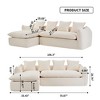 TiramisuBest LY-003 Beige White Deep Seat Compression Sofa 3 Seater with Beige for sofa - 3 of 4