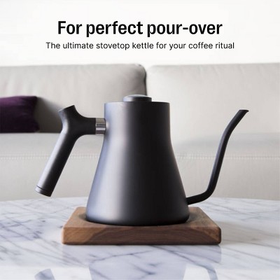Matte Black Stainless Steel Gooseneck Pour-Over Kettle with Thermometer