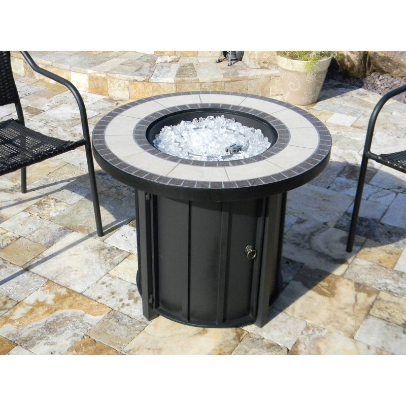 Round Tile Top Outdoor Fire Pit - AZ Patio Heaters, 3 of 7