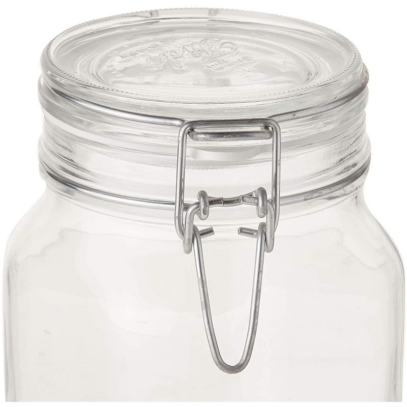 Bormioli Rocco Fido Clear Glass Jar with 85 mm Gasket, 1.5 Liter (Pack of 2), 2 of 6