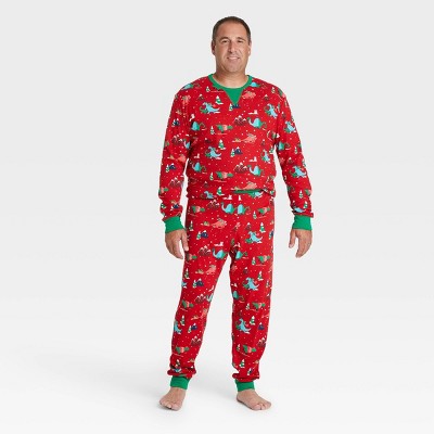 Men's Printed Dino Pajama Set - Wondershop™ Red S