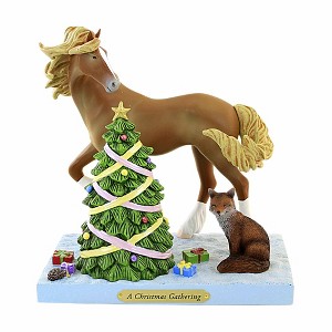 Trail Of Painted Ponies 7.5 Inch A Christmas Gathering Christmas Chestnut Mare Fox Animal Figurines - 1 of 3