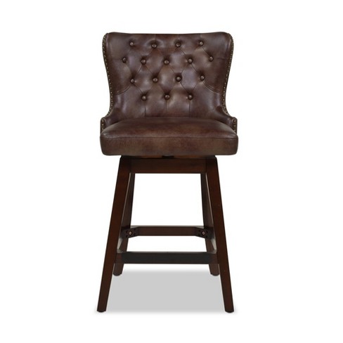 Jennifer Taylor Home Holmes 27" Tufted High-Back 360 Swivel Counter-Height Barstool - image 1 of 4