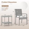 Costway 3 PCS Patio Furniture Set with 2-Tier Table Tempered Glass Tabletop & Soft Cushions White/Black/Brown - 3 of 4