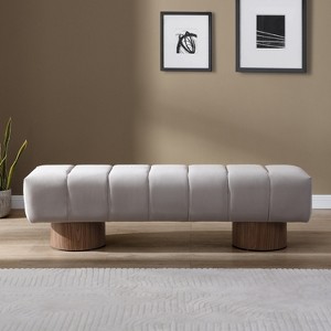 Bella Depot 64''W Upholstered Dining Bench for Dining Room, No-Assembly End of Bed Entryway Bench Ottoman for Bedroom Living Room - 1 of 4