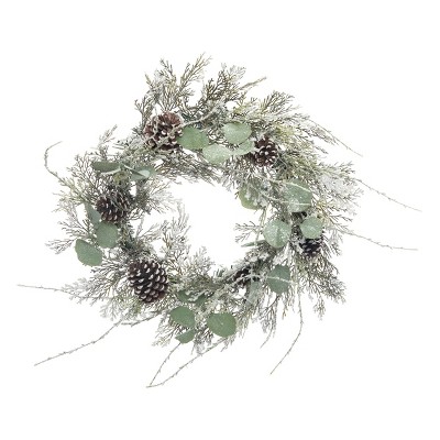 Transpac 24 in. Green Holiday Wintergreen Wreath