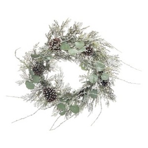 Transpac 24 in. Green Holiday Wintergreen Wreath - 1 of 4