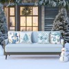 Winter Throw Pillow Covers 18 x 18 Inch Snowman Snowflakes Stripes Plaid Blue - 3 of 4