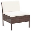 vidaXL 5 Piece Patio Sofa Set with Cushions Poly Rattan Brown - 3 of 4