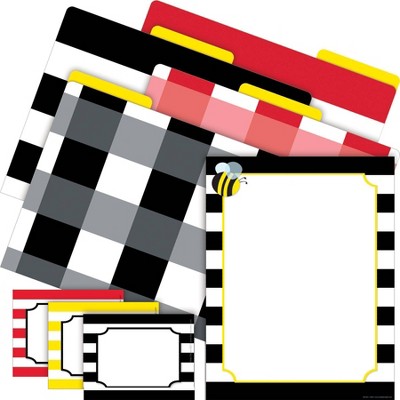 Barker Creek Buffalo Plaid and Wide Striped Get Organized File Folders Set Multi-Design 107 per Set: Paper, Top Tab, 50 Sheet Capacity