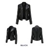 Clearlove Womens Casual Light Studded Shoulder Long Sleeve Cropped Zipper Moto Biker Faux Leather Jacket Coats - 4 of 4