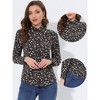 Allegra K Women's Point Collar Long Button Sleeve Button Down Floral Shirt - 2 of 4
