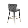 Meridian Furniture,Kelly Grey Velvet Stool, Set of 2 - 2 of 4