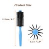 Unique Bargains Lady Plastic Hairstyle Wavy Curly Hair Care Comb Roll Round Brush Black Blue - 3 of 4