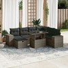 vidaXL 8 Piece Patio Sofa Set with Cushions - Gray Poly Rattan - 2 of 4
