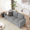 MAYEERTY 83.86 inch Modern Snowfleece Fabric Sofa with 3 Seater for Living Room Bedroom Office Gray - 3 of 4