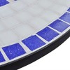 vidaXL Bistro Table Blue and White 23.6" Mosaic - 4 of 4